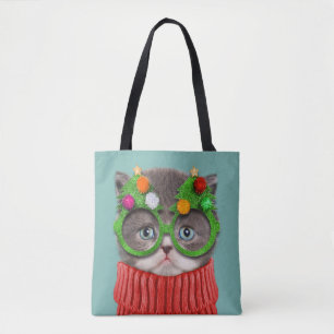 Tote Bag Cutest Baby Animals Cat Christmas Sweater