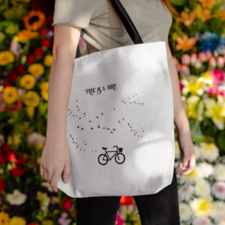 Tote Bag Cycling Life, gratuit comme un oiseau personnalisa
