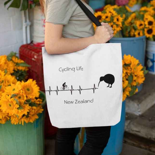 Tote Bag Cycling Life, Nouvelle-Zélande personnalisable (Créateur téléchargé)