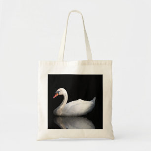 Tote Bag Cygne blanc sur noir