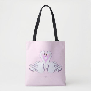 Tote Bag Cygne Double Cœur Amour Rose Partout 