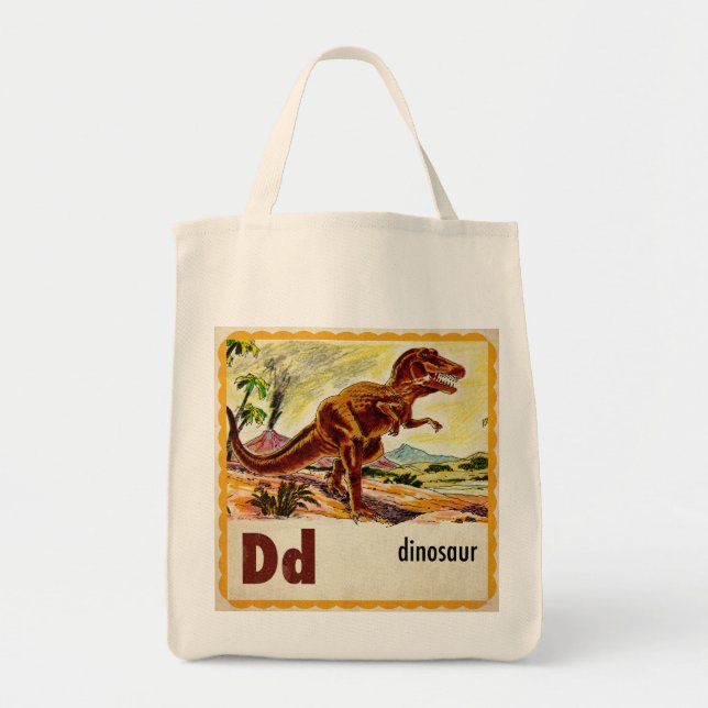 Tote Bag D est pour Dinosaur (Devant)