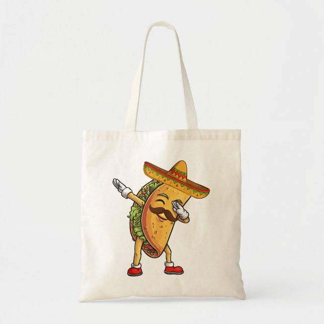 Tote Bag Dabbing Taco Sombrero Drôle Nourriture Mexicaine F (Devant)