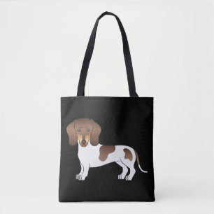 Tote Bag Dachshund à poil court chocolat et tan - Noir