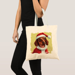 Tote Bag Dachshund avec tenue du Père Noël - Noël 1
