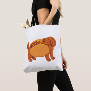Tote Bag Dachshund Chien en costume hot dog