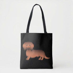 Tote Bag Dachshund de cheveux longs de taille rouge - Chien