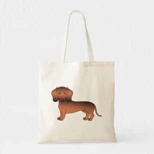 Tote Bag Dachshund de dessin animé mignon à poil lisse roug