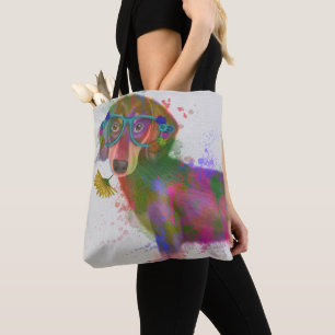 Tote Bag Dachshund & Lunettes Rainbow Splash