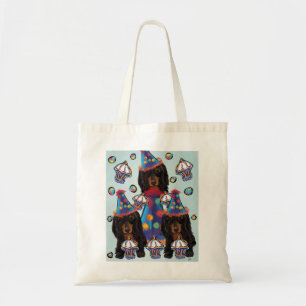 Tote Bag Dachshunds à poils longs noirs
