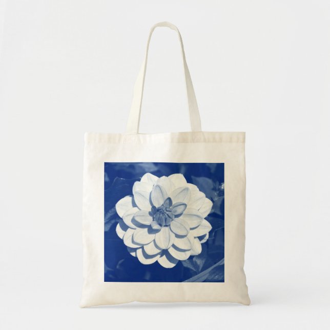 Tote Bag Dahlia - Cyanotype numérique (Devant)