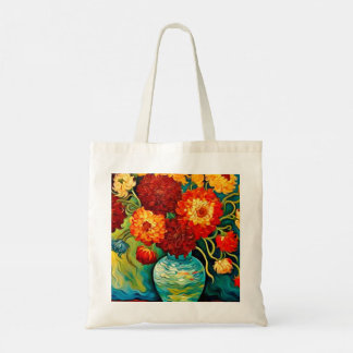 Tote Bag Dahlias mixtes dans vase