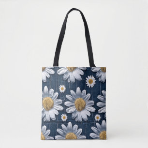 Tote Bag Daisies sur Denim