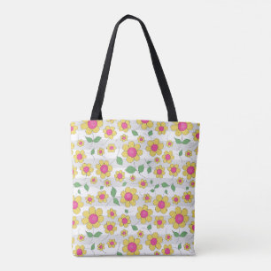 Tote Bag Daisy enfants floraux dessiner printemps heureux