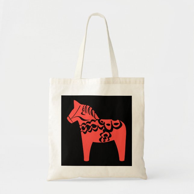 Tote Bag Dala Cheval Sweat - shirt à capuche Dalarna Suède  (Devant)