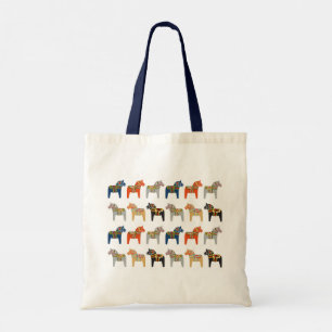 Tote Bag Dala Horse Swedish Folk Art Motif