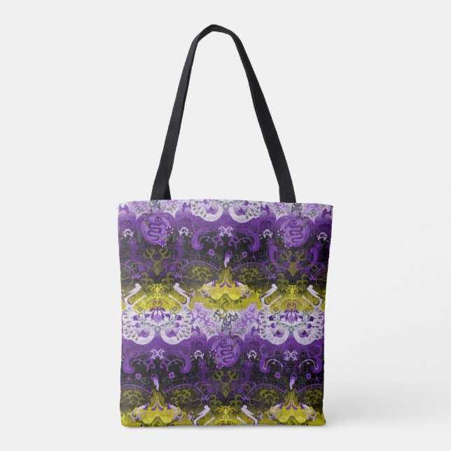 Tote Bag Damas de dragon non binaire - Indicateur de fierté (Dos)