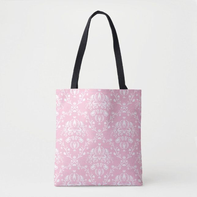 Tote Bag Damas rose et blanc (Devant)