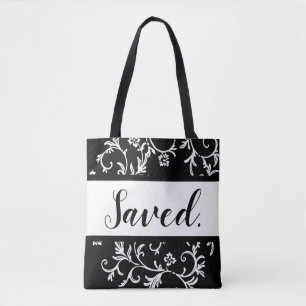Tote Bag Damask Saved Christian