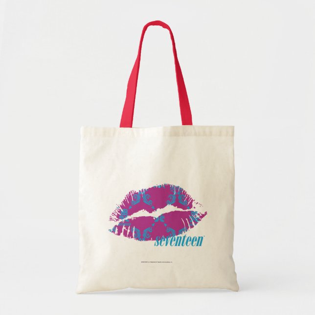 Tote Bag Damassé Aqua-Pourpre (Devant)