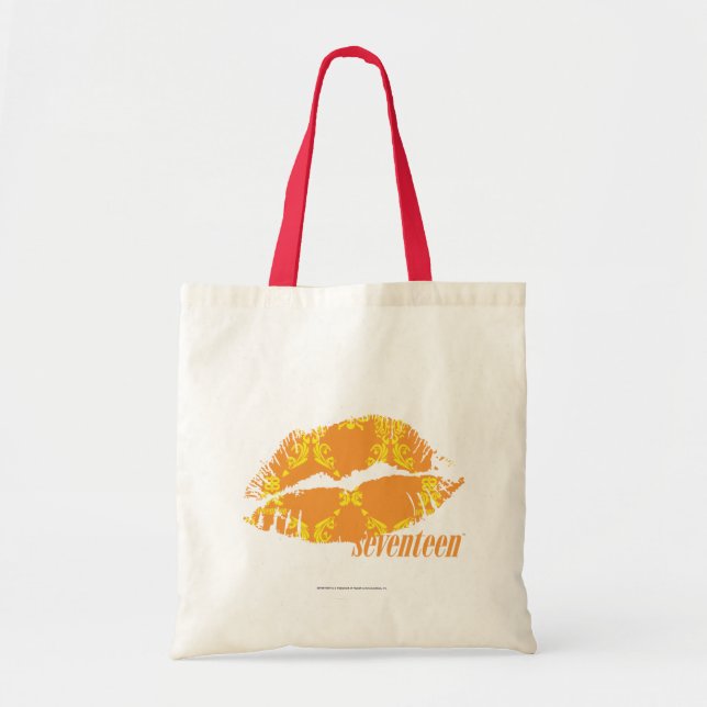Tote Bag Damassé jaune-orange (Devant)