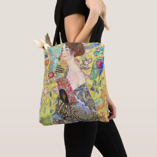 Tote Bag Dame au éventail de Gustav Klimt, Japonisme Vintag