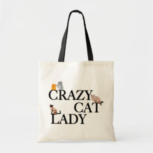 Tote Bag Dame du Crazy Cat