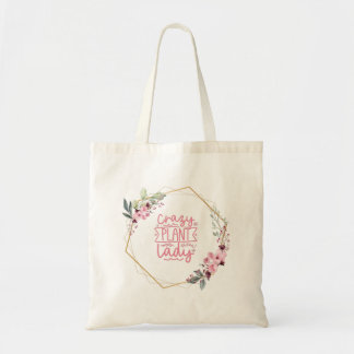 Tote Bag Dame Plante folle avec bordure florale
