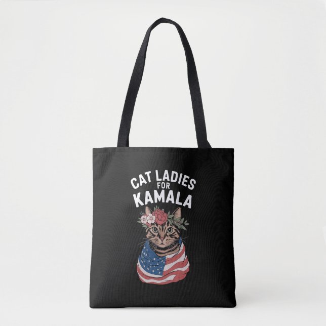 Tote Bag Dames De Chat Pour Kamala Élection De Chat Lady Ha (Devant)