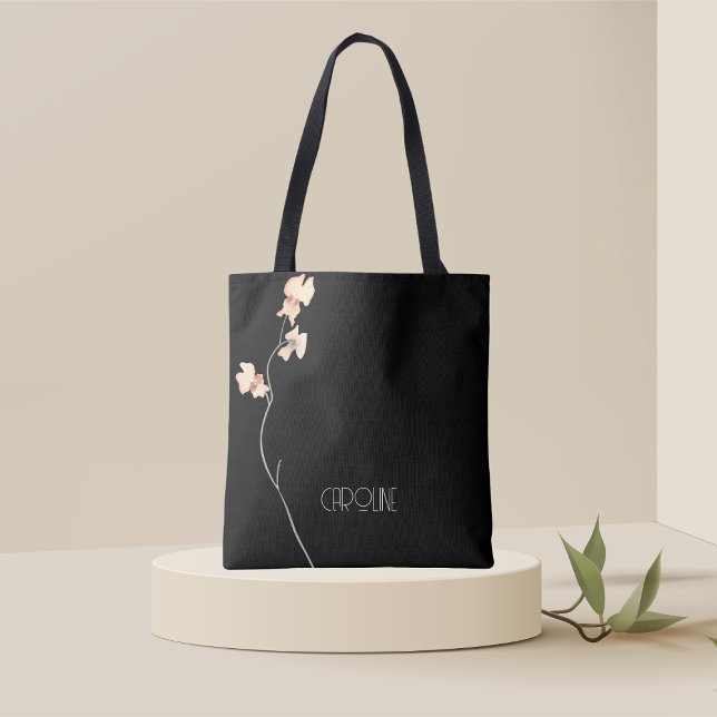 Tote Bag Dames Élégant Noir Floral Boho Mignon  (Créateur téléchargé)