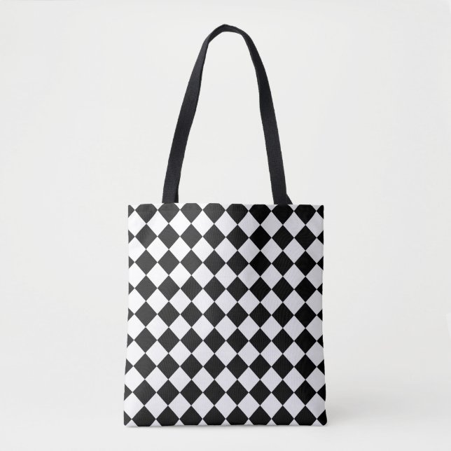 Tote Bag Damier noir et blanc (Devant)