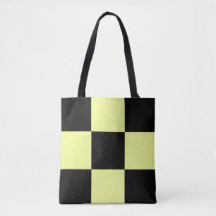 Tote Bag Damiers jaune et noir