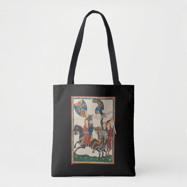 Tote Bag Damsel In Distress, Art Médiéval Du XIVe Siècle (Devant)