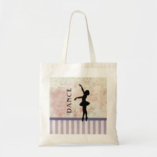 Tote Bag Dance - Ballerina Silhouette on Vintage Background