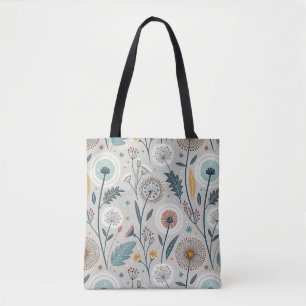 Tote Bag Dandelion Whimsical & Floral Folal Art sans coutur
