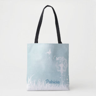 Tote Bag Dandelions, papillons et Ciel bleu