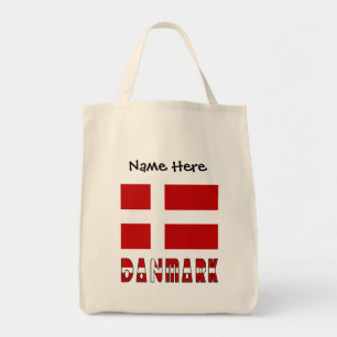 Tote Bag Danmark et drapeau danois personnalisés