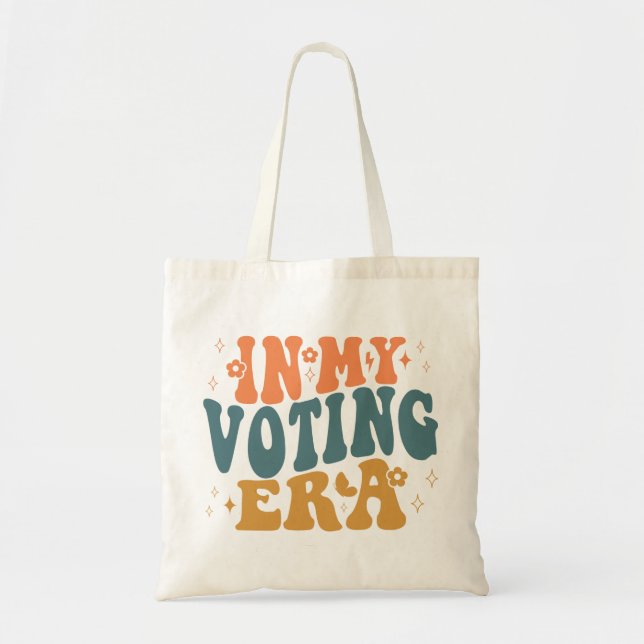 Tote Bag Dans Mon Ère De Vote Retro Wavy (Devant)