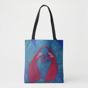 Tote Bag Danse des sorcières, peinture pastel, art imaginai