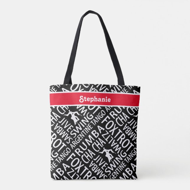 Tote Bag Danse personnalisée dans la salle de bal rouge noi (Dos)