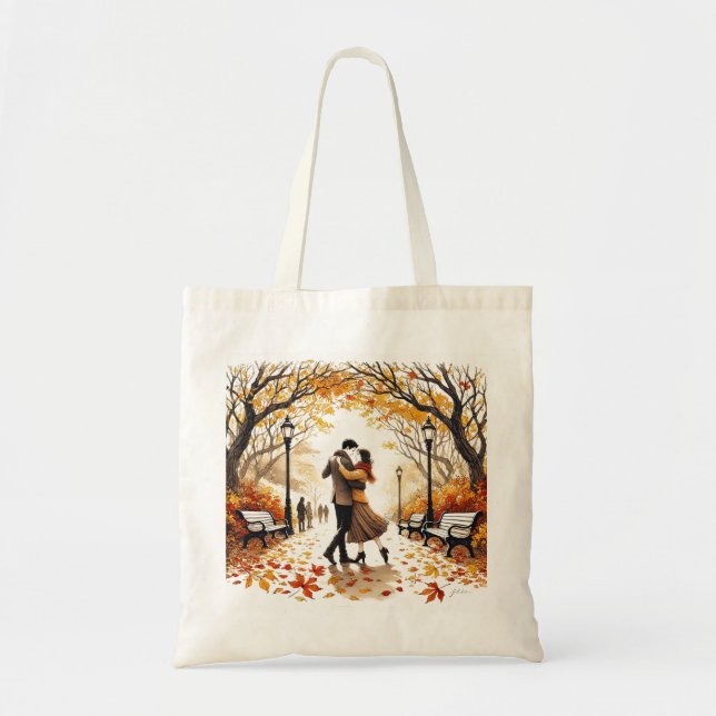 Tote Bag Danser dans le parc à l'automne (Devant)