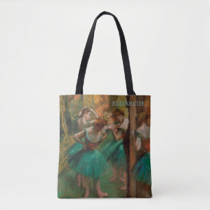Tote Bag Danseurs de ballet, rose et vert   Edgar Degas