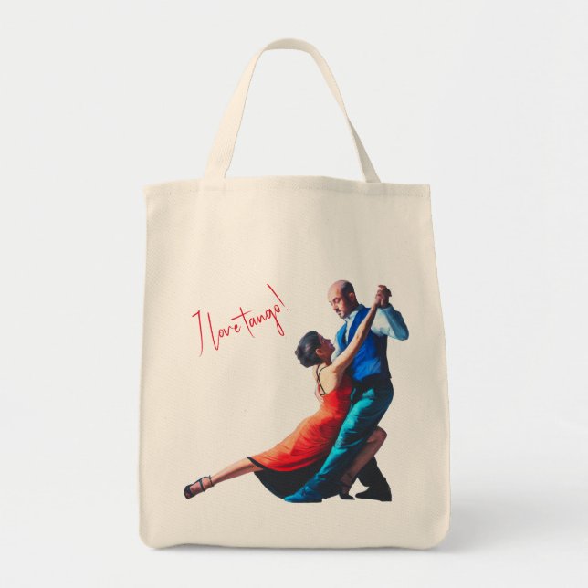 Tote Bag Danseurs de tango - peinture à la main (Devant)
