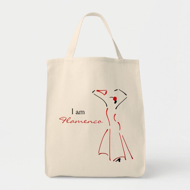Tote Bag Danseuse de flamenco avec Slogan personnalisable (Devant)
