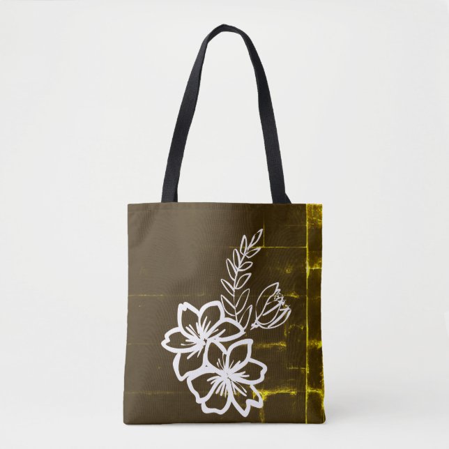 Tote Bag Dark flower design (Devant)