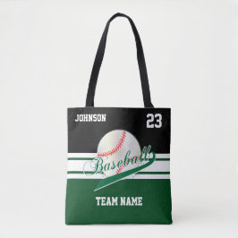 Tote Bag Dark Green et Black pour une équipe de baseball