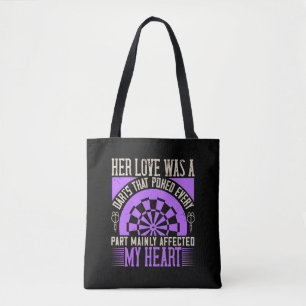 Tote Bag Darts - Son Amour Était Un Feu Affecté Mon Coeur