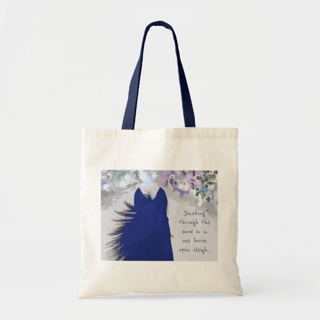 Tote Bag Dashing à travers les voeux de Noël de la neige (Devant)