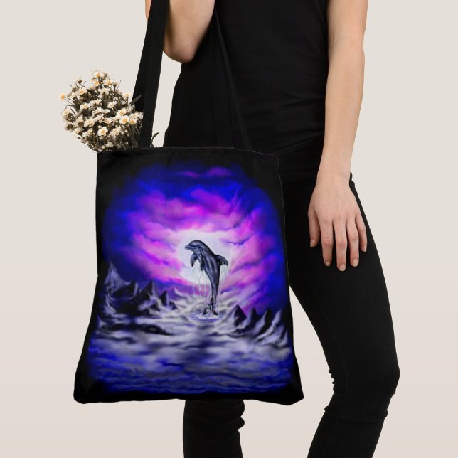 Tote Bag Dauphin clair de lune (De près)