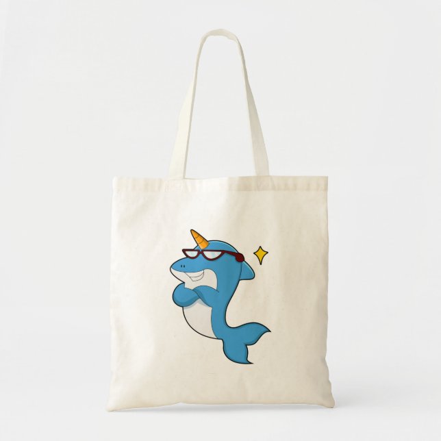 Tote Bag Dauphin en licorne avec lunettes.PNG (Devant)